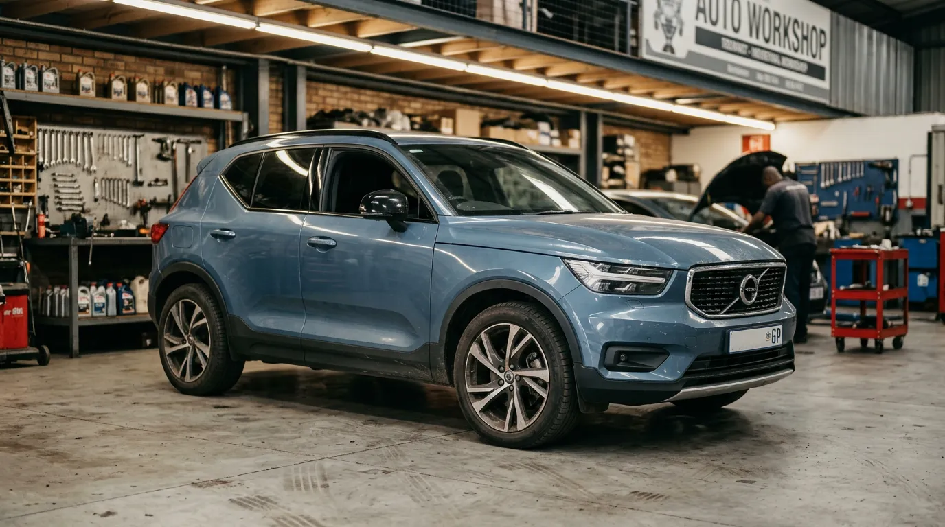 Volvo XC40 compact SUV in a South African workshop